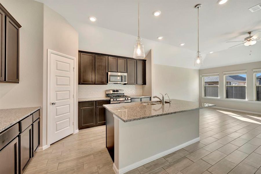 Furnished interior view inside a new home in Woodstone, Providence Village (Image 9). Furnished interior view inside a new home in Woodstone, Providence Village (Image 9).
