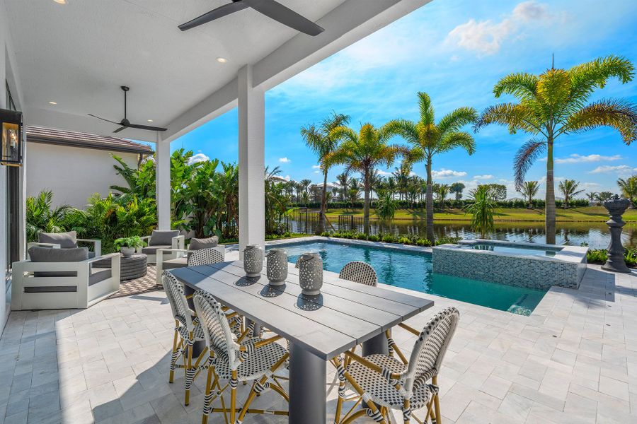 Representative exterior details of a home built from the Addison by GL Homes in Valencia Del Mar (55+), Boynton Beach (Image 3).