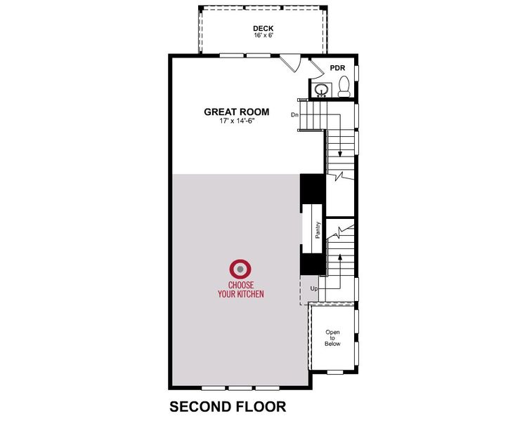 2D floor plan layout for the Brayton by Beazer Homes in Towne Village at Suwanee Dam, Sugar Hill, GA (Image 5).