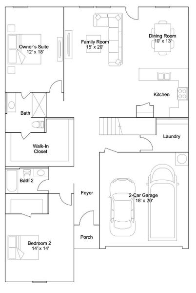 2D floor plan layout of this home in Monarch Landing, Needville, TX (Image 2). 2D floor plan layout of this home in Monarch Landing, Needville, TX (Image 2).