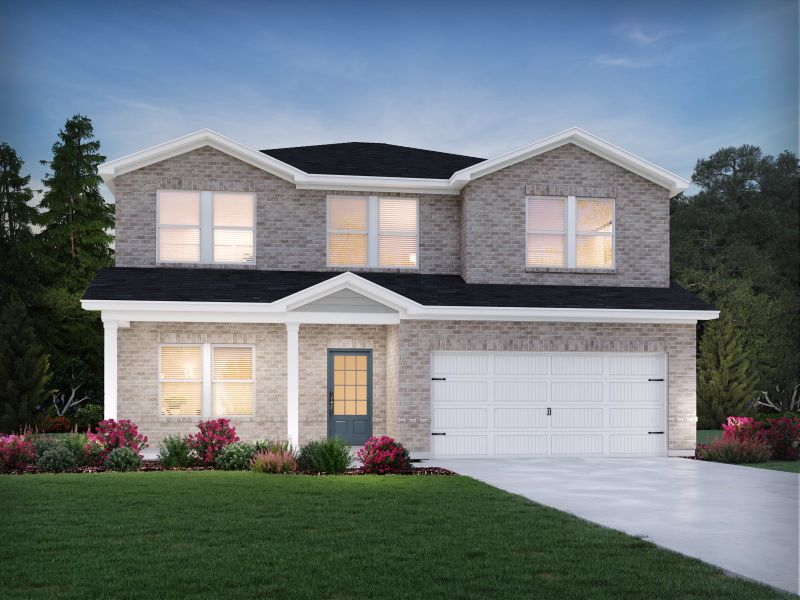 Representative exterior photo of a completed home built from the Brentwood Basement by Meritage Homes in Harmony Manor, Fairburn, GA (Image 2).