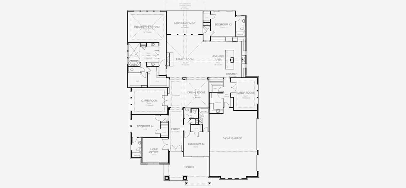 2D floor plan layout for the 3992A by Perry Homes in Creek of Driftwood, Driftwood, TX (Image 3). 2D floor plan layout for the 3992A by Perry Homes in Creek of Driftwood, Driftwood, TX (Image 3).