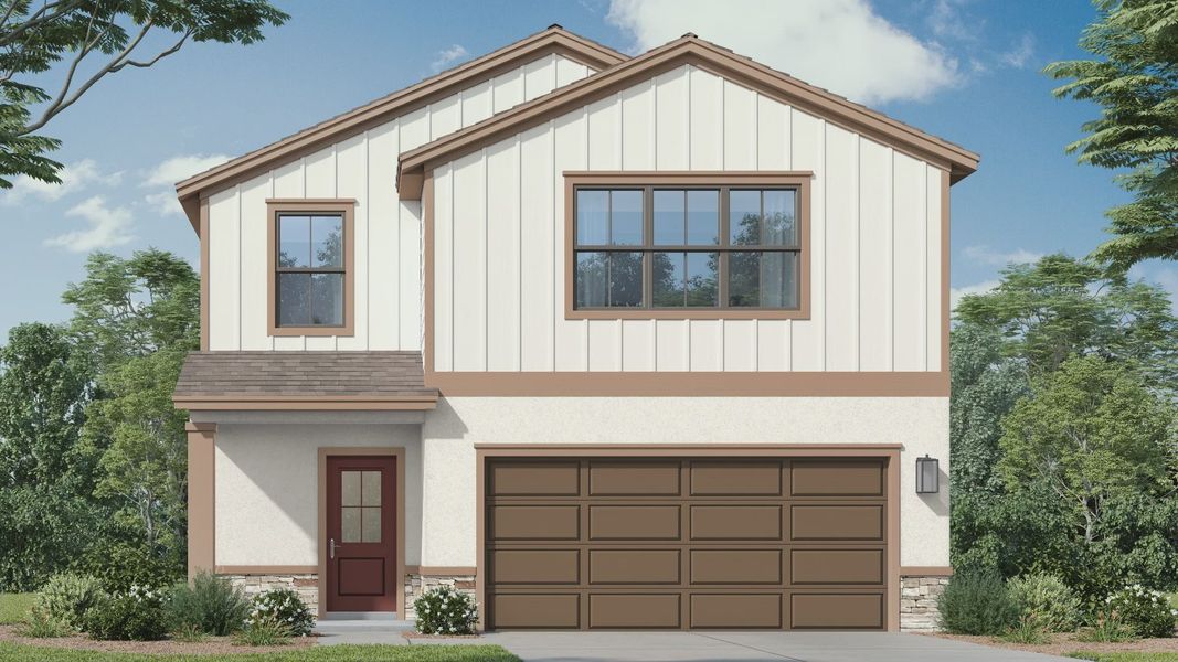 Representative exterior photo of a completed home built from the Ponte Vedra by DRB Homes in Grasslands West, Lakeland, FL (Image 2).