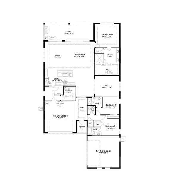 2D floor plan layout of this home in Cresswind at Lake Harris, Tavares, FL (Image 2). 2D floor plan layout of this home in Cresswind at Lake Harris, Tavares, FL (Image 2).