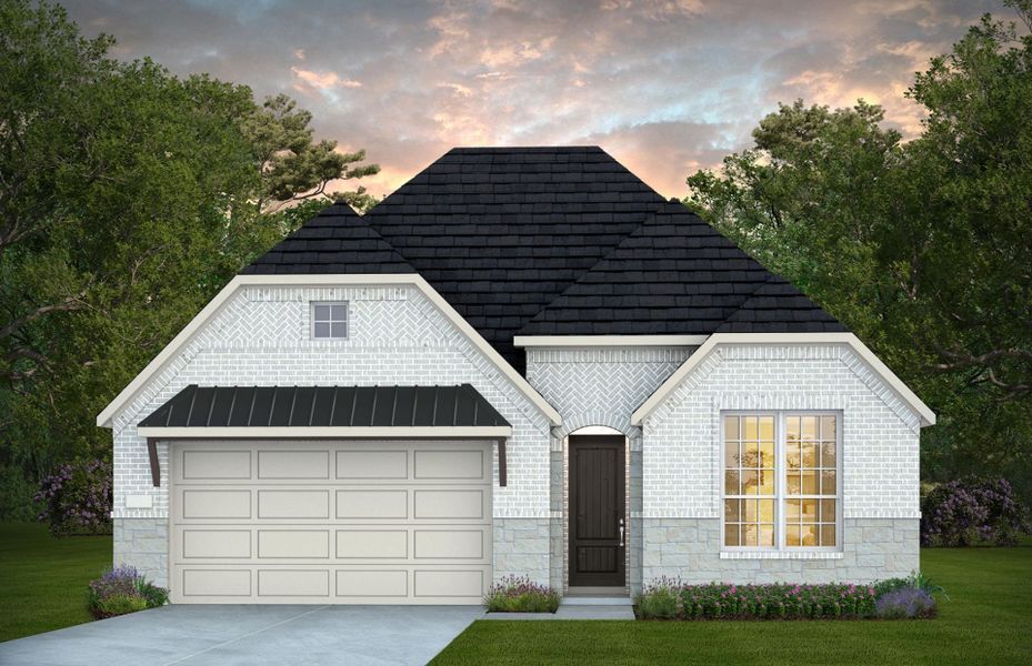 Representative exterior photo of a completed home built from the Elmaton by Pulte Homes in Blue Creek Trails, Richmond, TX (Image 2). Representative exterior photo of a completed home built from the Elmaton by Pulte Homes in Blue Creek Trails, Richmond, TX (Image 2).