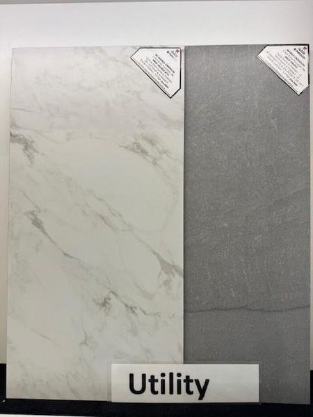 Utility room floor tile.