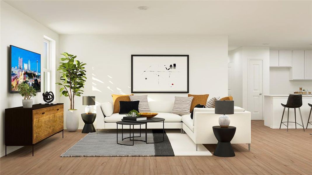 Living room featuring light hardwood / wood-style floors