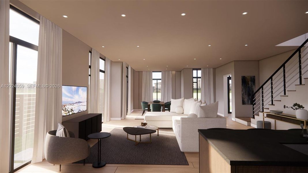 Furnished interior view inside a new home in , Miami (Image 9).