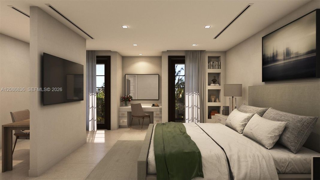 Furnished interior view inside a new home in , Coral Gables (Image 18). Furnished interior view inside a new home in , Coral Gables (Image 18).