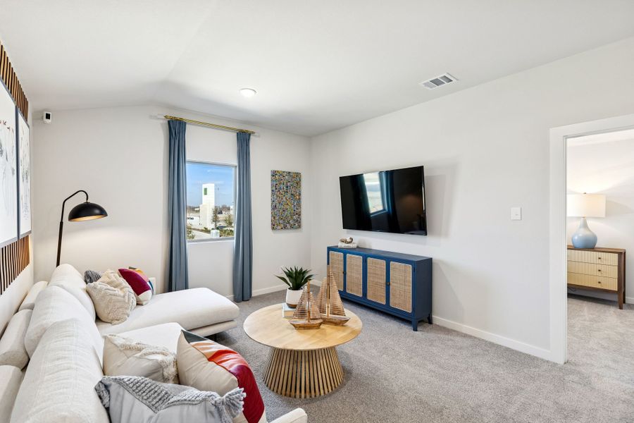 Game Room in a Nicholson Ranch Magnolia Model Home in Lavon TX by Trophy Signature Homes
