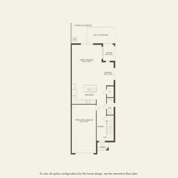 2D floor plan layout for the Mangrove by Pulte Homes in Coral Edge, Margate, FL (Image 4).
