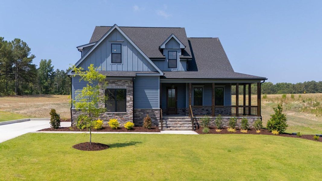 Representative exterior photo of a completed home built from the The Abigail by Ken Harvey Homes in Carriage Farms, Raleigh, NC (Image 1). Representative exterior photo of a completed home built from the The Abigail by Ken Harvey Homes in Carriage Farms, Raleigh, NC (Image 1).