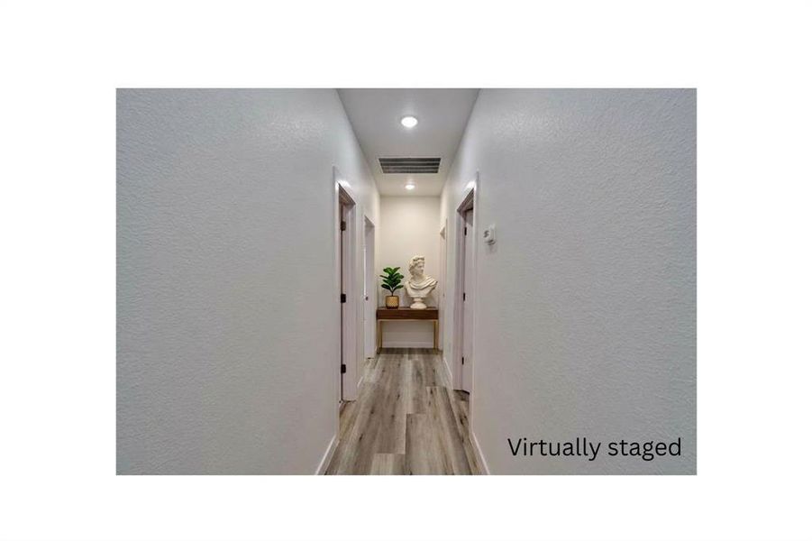 Virtually staged hallway