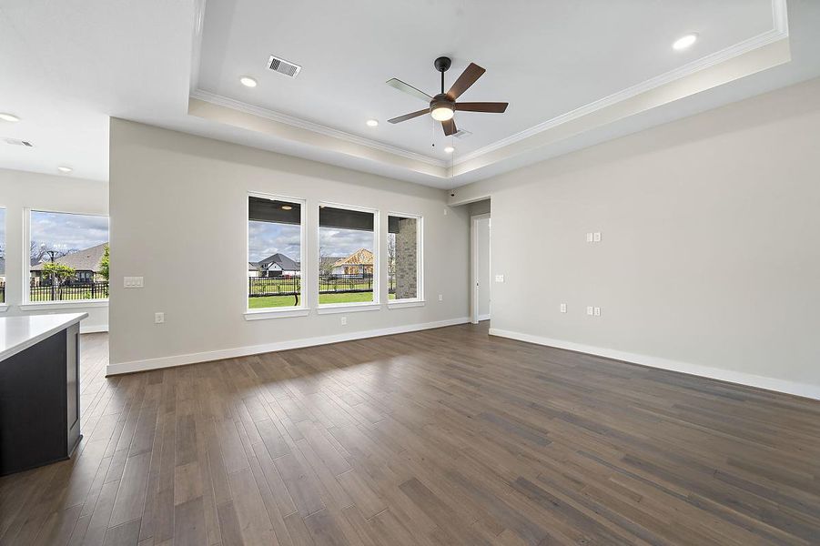 Representative unfurnished interior of a home built from the Sweet Clover by Caldwell Homes in Chambers Creek, Willis (Image 13). Representative unfurnished interior of a home built from the Sweet Clover by Caldwell Homes in Chambers Creek, Willis (Image 13).