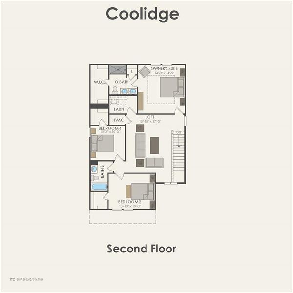 Convenient upstairs laundry. large Walk-in closet in primary bedroom.