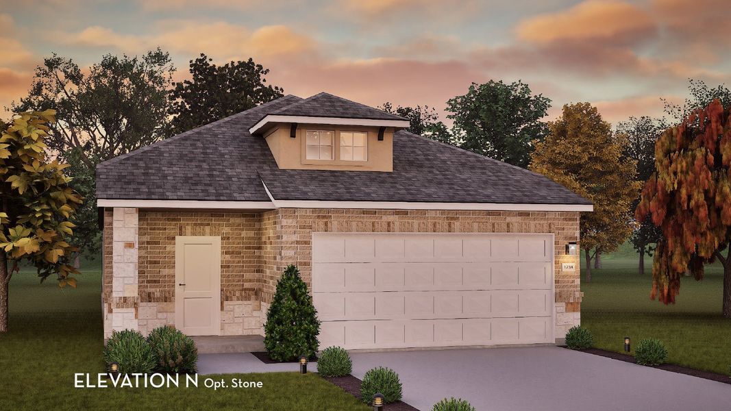 Representative exterior photo of a completed home built from the Hazel by CastleRock Communities in Cool Water, Jarrell, TX (Image 6).