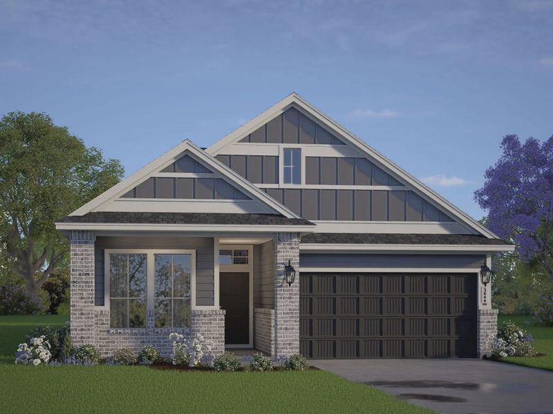 Representative exterior photo of a completed home built from the Aubrey by Chesmar Homes in Beacon Point 45', Texas City, TX (Image 31).