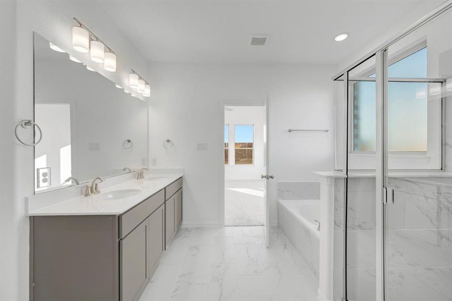 Furnished interior view inside a new home in Lily Creek at Sutton Fields, Aubrey (Image 14).