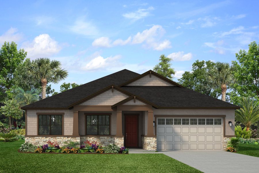 Representative exterior photo of a completed home built from the Ranier by Park Square Residential in The Sanctuary at Seaire, Parrish, FL (Image 6). Representative exterior photo of a completed home built from the Ranier by Park Square Residential in The Sanctuary at Seaire, Parrish, FL (Image 6).