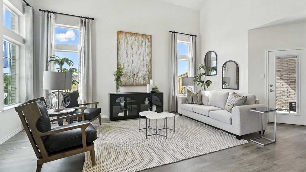 Furnished interior view inside a new home in Lilybrooke at Legacy Hills, Celina (Image 3). Furnished interior view inside a new home in Lilybrooke at Legacy Hills, Celina (Image 3).