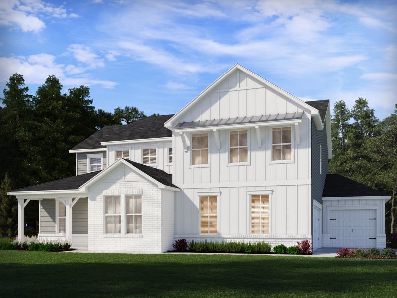 Representative exterior photo of a completed home built from the Jefferson by Meritage Homes in River Pointe, Monroe, GA (Image 2).