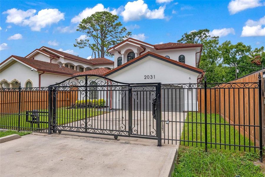 Wrought iron gate with remote entry Wrought iron gate with remote entry