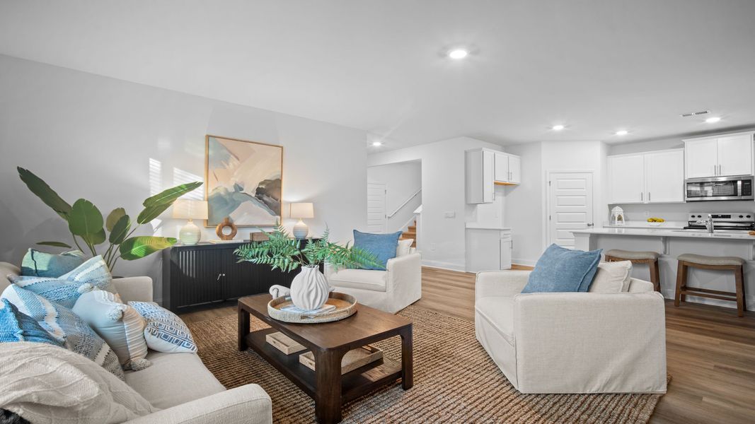 Representative furnished interior of a home built from the Cantey-exp by D.R. Horton in The Lakes at North Glynn, Brunswick (Image 12).