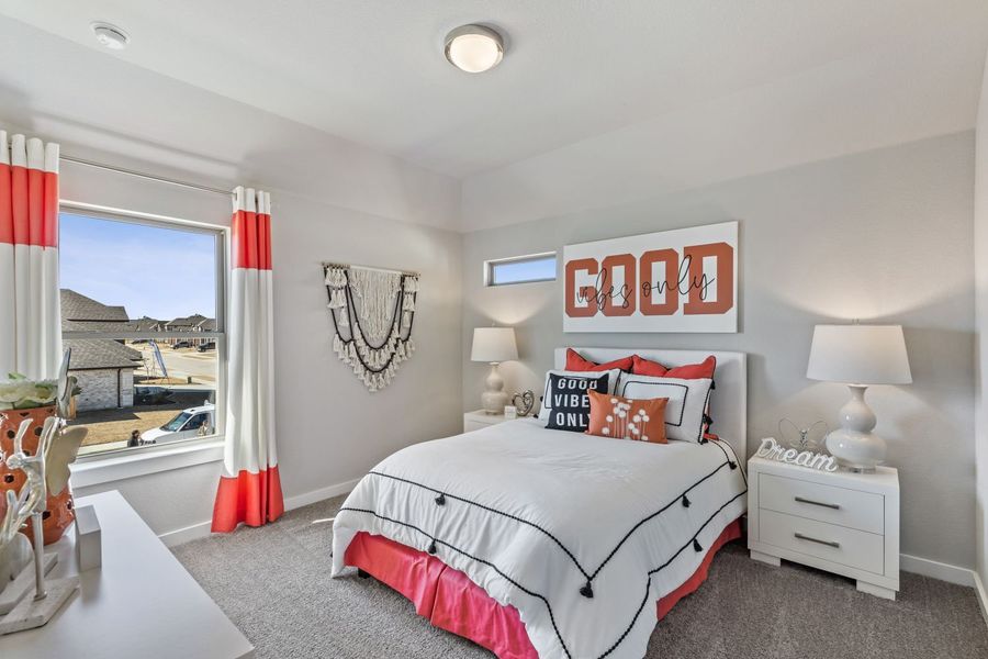 Bedroom in the Mercury II home plan by Trophy Signature Homes – REPRESENTATIVE PHOTO