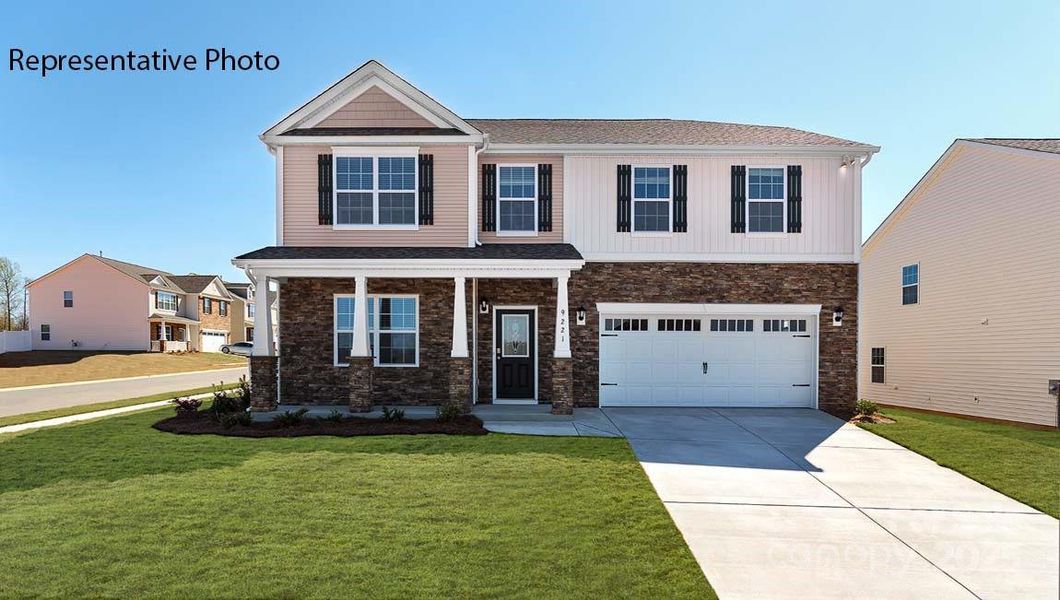 Front exterior of a new home in Nolen Farm, Gastonia, NC, highlighting curb appeal (Image 1).