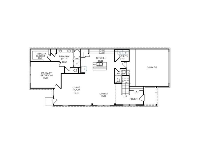 2D floor plan layout of this home in Sunterra 40, Katy, TX (Image 4).