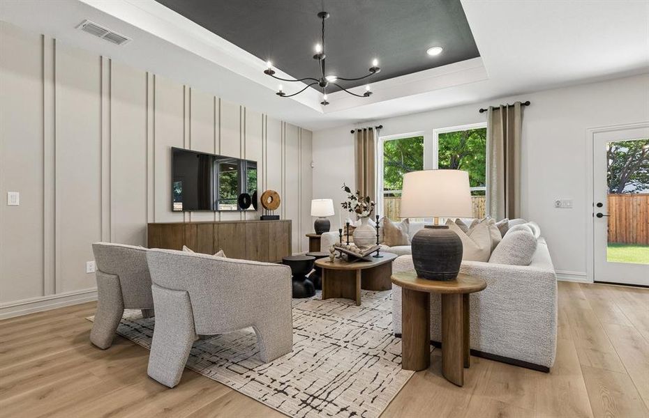 Spacious gathering room *model representation