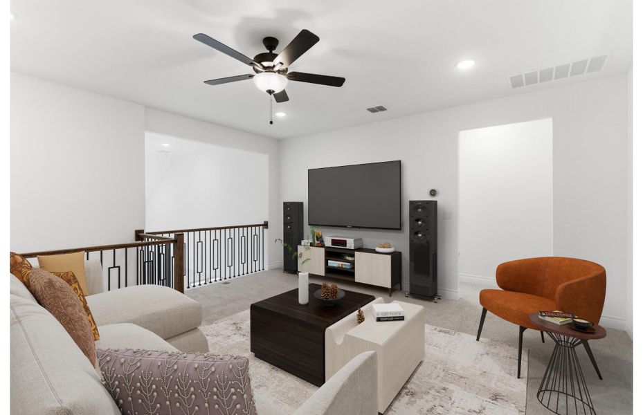 Representative furnished interior of a home built from the Hillsboro by Pulte Homes in Corley Farms, Boerne (Image 13).
