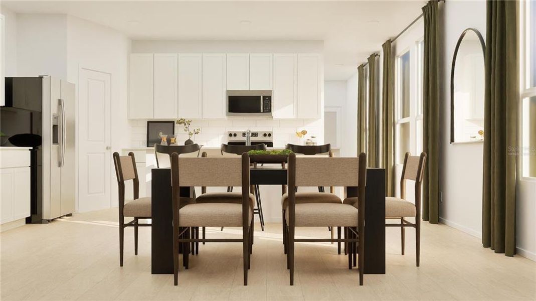 Furnished interior view inside a new home in Wellness Ridge: Eventide Collection, Clermont (Image 17). Furnished interior view inside a new home in Wellness Ridge: Eventide Collection, Clermont (Image 17).