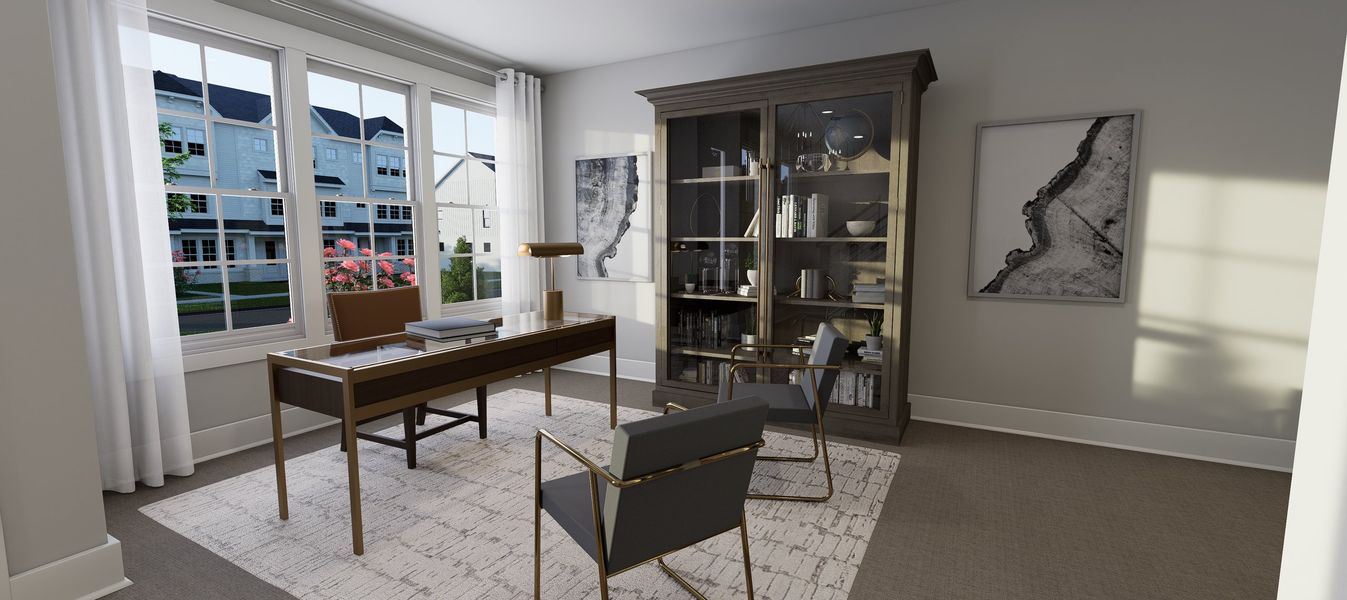 Representative furnished interior of a home built from the Cora - Midtown Collection by Baker Residential in Atwater Station - Midtown Collection, Fuquay Varina (Image 27).