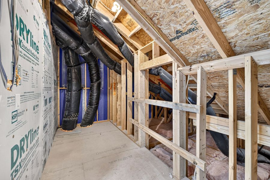 Construction in progress for homes built from the Weston End Unit by Baker Residential in Parc at Bradley Farm, Apex, NC (Image 38).