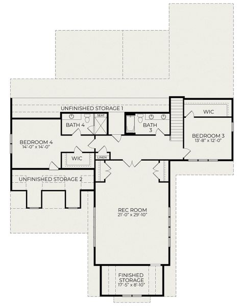 2D floor plan layout of this home in Pinehurst Proper, Pinehurst, NC (Image 5).