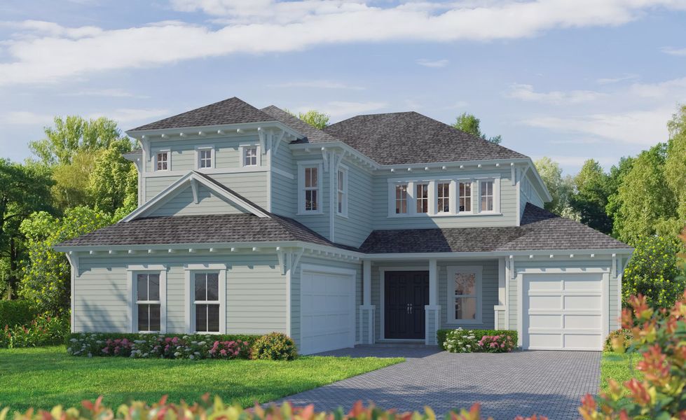 Representative exterior photo of a completed home built from the Pablo II by ICI Homes in EverRange, Jacksonville, FL (Image 1). Representative exterior photo of a completed home built from the Pablo II by ICI Homes in EverRange, Jacksonville, FL (Image 1).