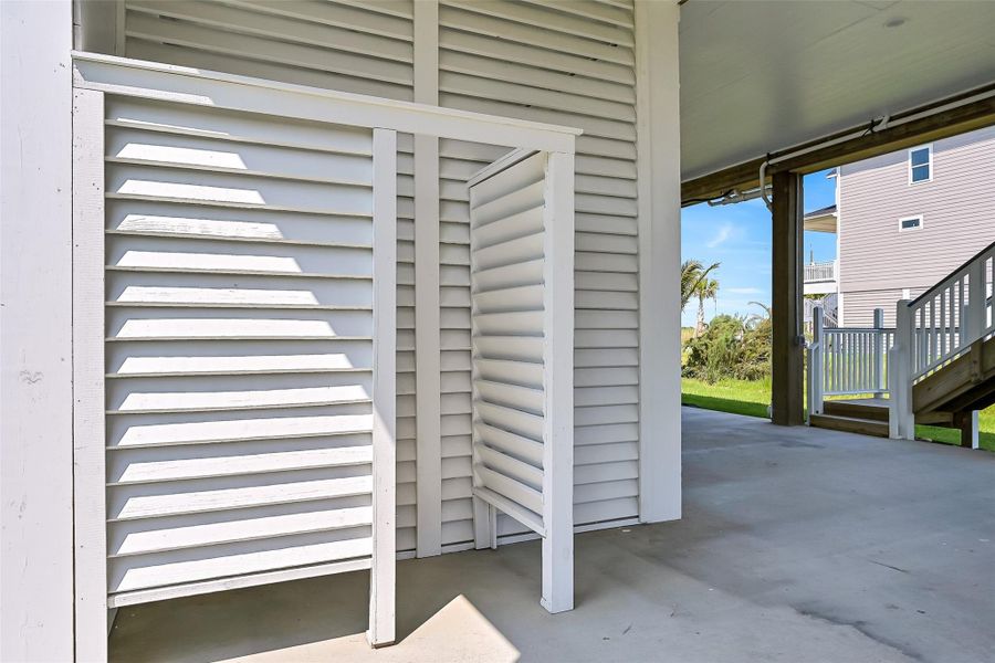 Exterior details and patio area of a home in , Galveston (Image 24). Exterior details and patio area of a home in , Galveston (Image 24).