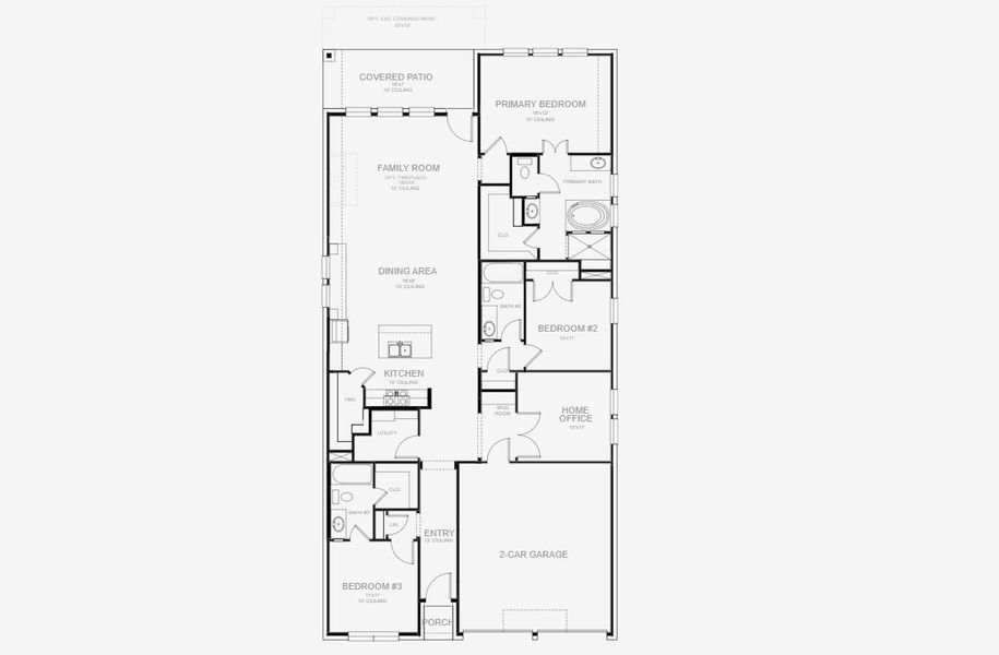 2D floor plan layout for the 1910W by Perry Homes in Juniper Springs 45', Lockhart, TX (Image 3). 2D floor plan layout for the 1910W by Perry Homes in Juniper Springs 45', Lockhart, TX (Image 3).