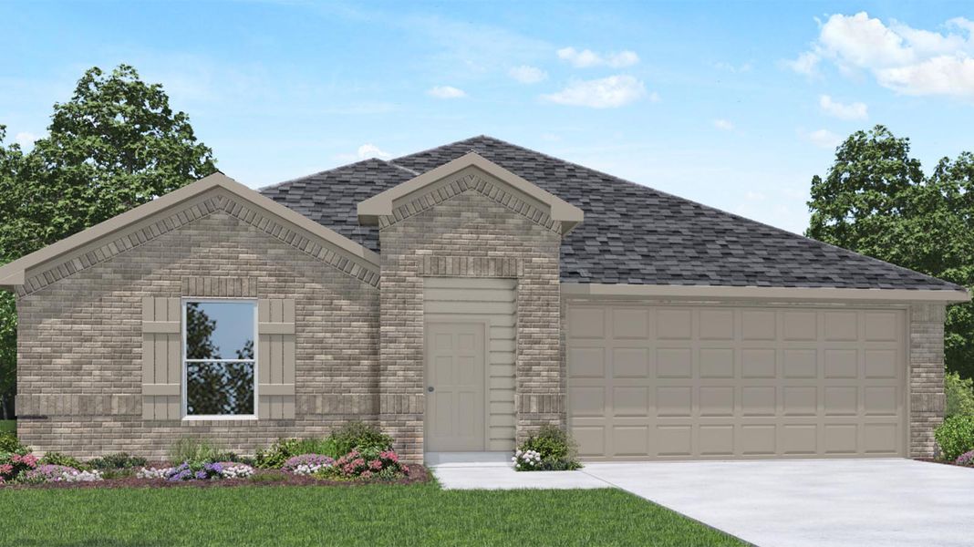 Representative exterior photo of a completed home built from the Kingston by D.R. Horton in Caldwell Crossing, Iowa Colony, TX (Image 22).