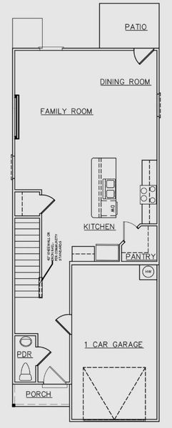2D floor plan layout for the Jasmine - Townhomes by Dream Finders Homes in The Grove At Mundy Mill, Gainesville, GA (Image 3).