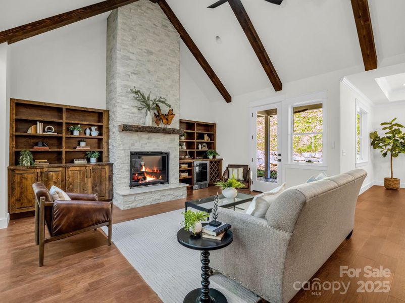 Vaulted ceilings open floor plan