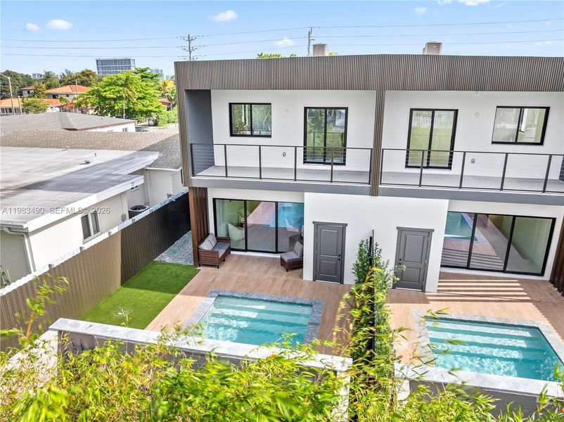 Exterior details and patio area of a home in , Miami (Image 31). Exterior details and patio area of a home in , Miami (Image 31).