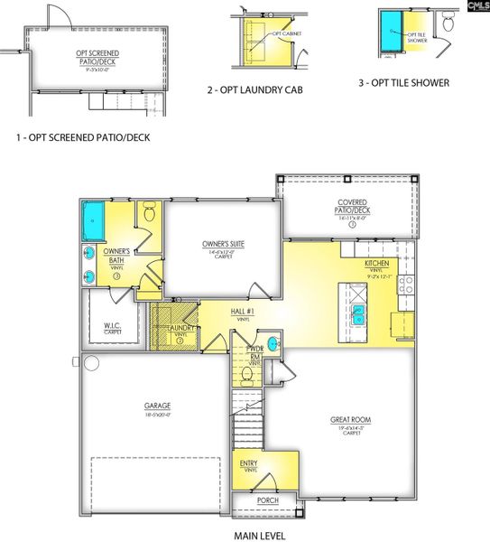 2D floor plan layout of this home in Bickley Station, Irmo, SC (Image 5). 2D floor plan layout of this home in Bickley Station, Irmo, SC (Image 5).