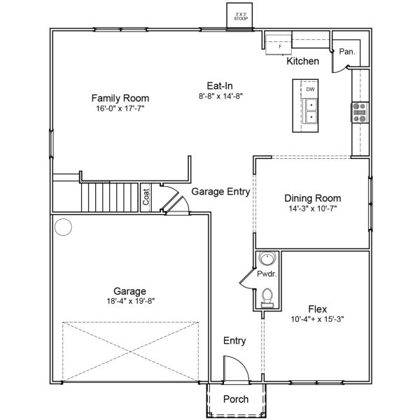 2D floor plan layout of this home in Cambridge Reserve, Angier, NC (Image 2). 2D floor plan layout of this home in Cambridge Reserve, Angier, NC (Image 2).