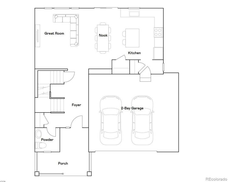 2D floor plan layout of this home in Timber Lark, Fort Collins, CO (Image 2).