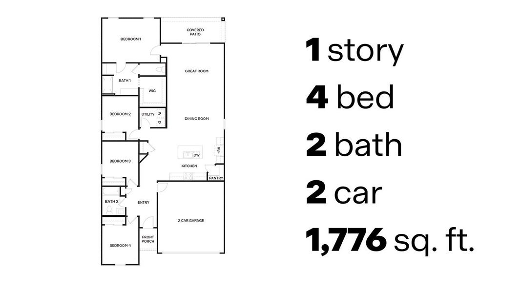 2D floor plan layout of this home in Senita Crossing, Tucson, AZ (Image 4).