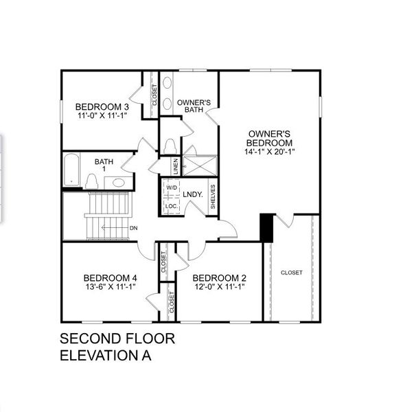 2D floor plan layout for the Columbia by Ryan Homes in Arborvale, Fayetteville, GA (Image 3).