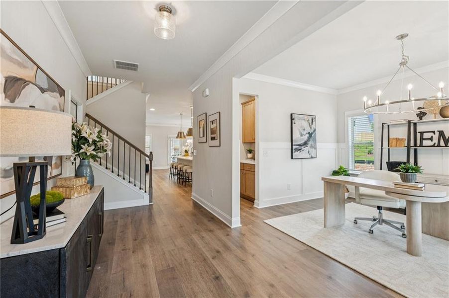 Furnished interior view inside a new home in , Flowery Branch (Image 5). Furnished interior view inside a new home in , Flowery Branch (Image 5).