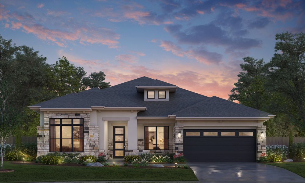 Representative exterior photo of a completed home built from the Augusta by Tricoast Homes in Canterra Creek 60', Iowa Colony, TX (Image 2). Representative exterior photo of a completed home built from the Augusta by Tricoast Homes in Canterra Creek 60', Iowa Colony, TX (Image 2).